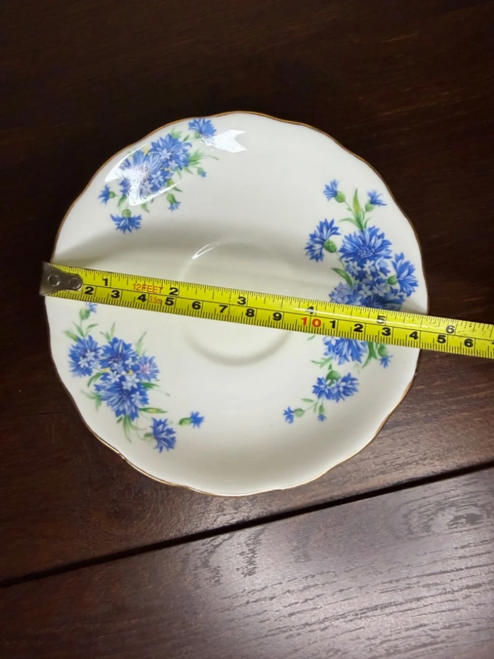 Vintage Colclough Cornflower Blue White Tea Cup & Saucer Set England Gilt Gold